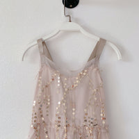 Backless spaghetti straps sparkly sequin Mother and child dresses