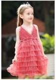 Spaghetti straps tulle dress for little girl