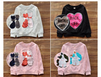 Two color pattern little girl’s sequin sweater