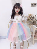 Little girl’s sequin unicorn rainbow dress