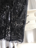 Calf length long sleeve v neckline lace dress