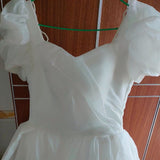 Square neckline wedding dress