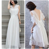White lace prom dress