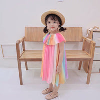 Little girl’s Rainbow pleated dress