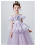 Little girl's dark red ball gown