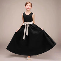 Black kid's gown satin customized color