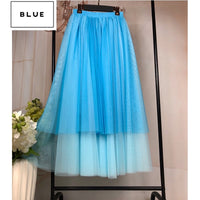 Blue and light blue tulle skirt
