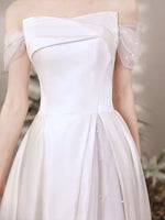 Strapless wedding dress silted prom dress