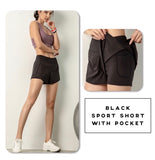 Women’s sport pants running short with pockets