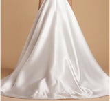 Sleeveless satin tulle wedding dress