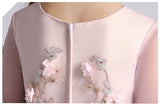 Long sleeve pink lavender flower girl dress
