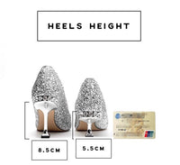 •5.5cm 2 inches height sparkly shoes
