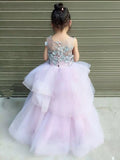 Light purple girl's ball gown prom dress