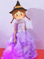 Kid's ball gown blue purple light pink long party dress