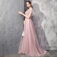 Pink embroidered tulle event dress