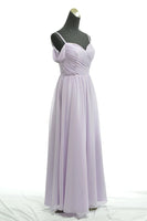 Off the shoulder chiffon bridesmaid dress pink lavender