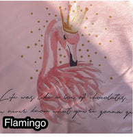 Pink flamingo beach towel