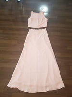 Backless two pieces bridesmaid dress