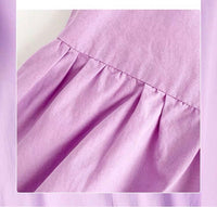 Little girl’s short sleeve blue orange lavender dress