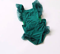 Mother and child green swimwear