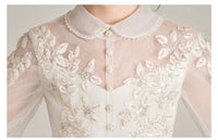Half sleeve white quinceanera dress