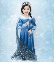 Princess Elsa dress blue frozen cosplay dress