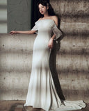 mermaid prom dress white wedding gown red vestido de noiva