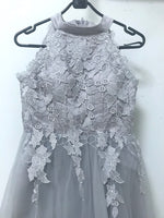 Modest short wedding dress halter lace short wedding gown