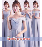 Sparkly grey prom dress bling bling bridesmaids dress