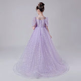 High Low light purple prom dress for girl