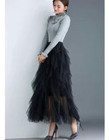 Calf Length Long tulle bubble skirts