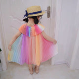 Little girl’s Rainbow pleated dress