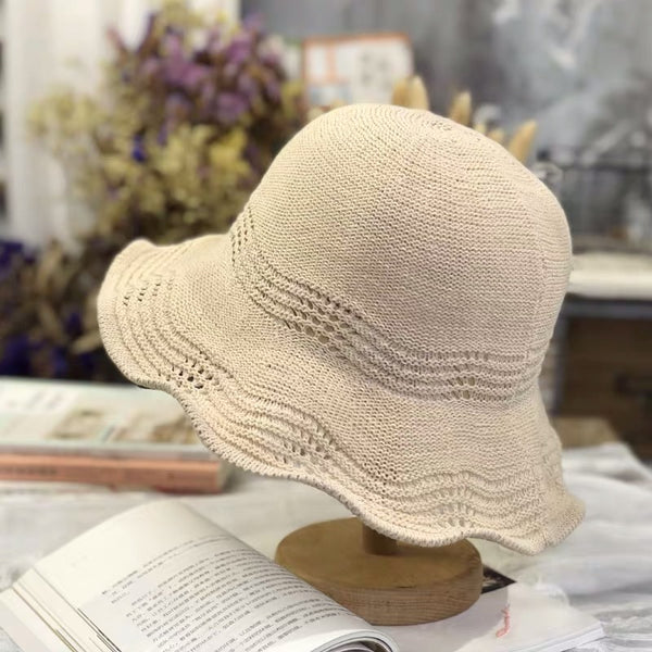 Dia 33CM beige knitted hat