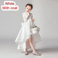High low white flower girl dress