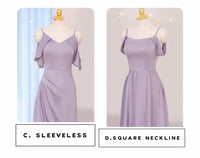 Light purple bridesmaid dresses spaghetti straps