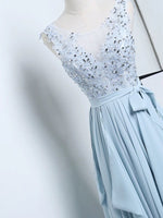 Sky blue lace and chiffon event dress