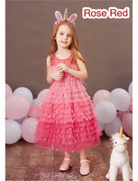 Little girl's pink ball gown