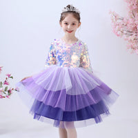 Sequin purple dress for little girl lavender ball gown