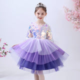 Sequin purple dress for little girl lavender ball gown