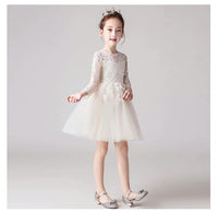 Champagne flower girl dress short