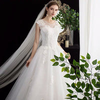 Sleeveless aline wedding dress