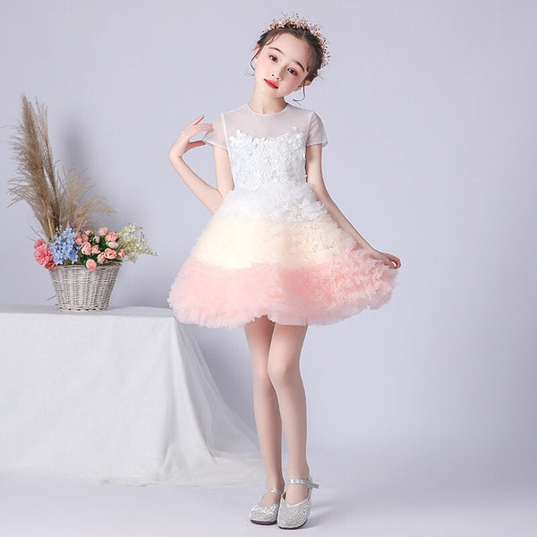 Tu Tu dress for little girl white pink ball gown