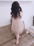 Little girl’s sequin champagne dress