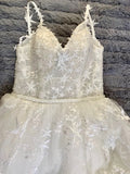Embroidered star spaghetti straps wedding dress