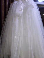 Off the shoulder sequin wedding dress