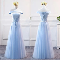Sky blue bridesmaid dress long платье невесты