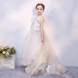 light purple tailed ball gown for little girl