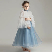 Lace and tulle child dress with cloak