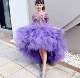 High low purple prom dress for girl