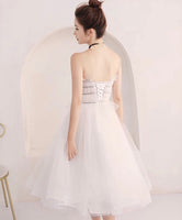 White off the shoulder homecoming dress tulle